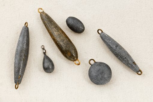 different types of fishing sinkers