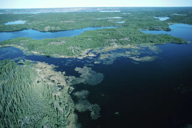 Aerial view of great slave lake