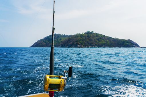 trolling fishing offshore near a island